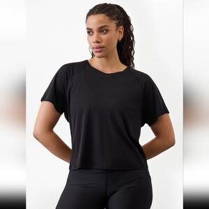 Athleta Grid Knot Tee In Black. Size XL. NWT